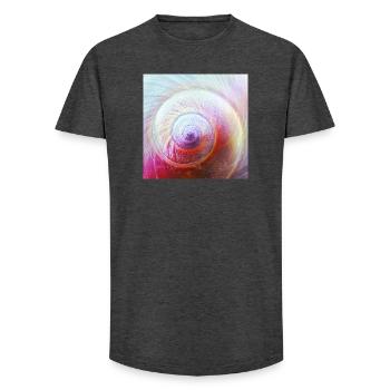 Bol en spirale - T-shirt coupe longue homme - charbon - Devant - AI Model Male 185 light (185cm)