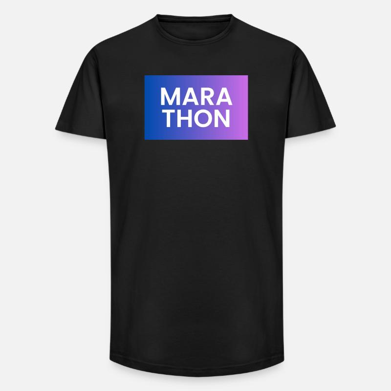 Marathon Gradient Shirt Design - Long Fit Männer T-Shirt - Schwarz
