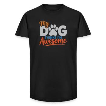 My Dog Thinks I'm Awesome - Long Fit Men's T-Shirt - black - Front - AI Model Male 185 light (185cm)