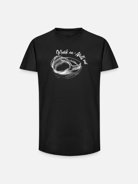 Music on - World off - Long Fit Men's T-Shirt - black