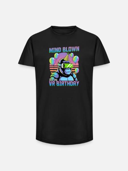 Birthday Gamer VR - Long Fit Men's T-Shirt - black