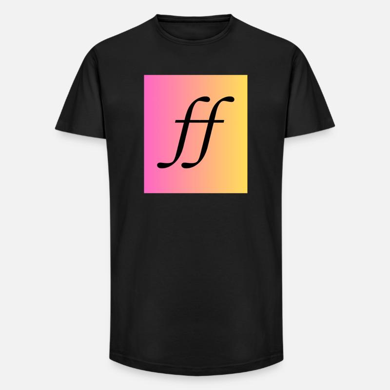 Fortissimo - Musik Monogram Gradient - Long Fit Männer T-Shirt - Schwarz
