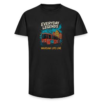 Everyday Legends Warsaw Tram Design - Long Fit Men's T-Shirt - black - Front - AI Model Male 185 light (185cm)