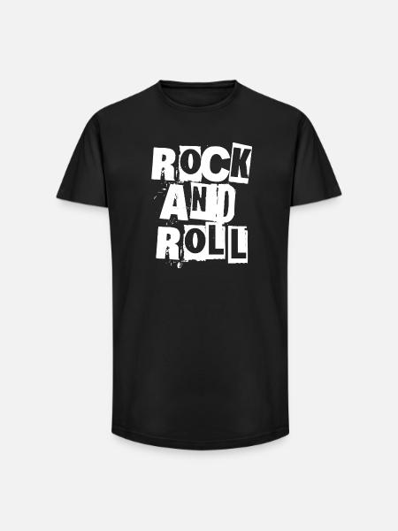 Rock'n'Roll-Grunge-Typografie - Long Fit Männer T-Shirt - Schwarz