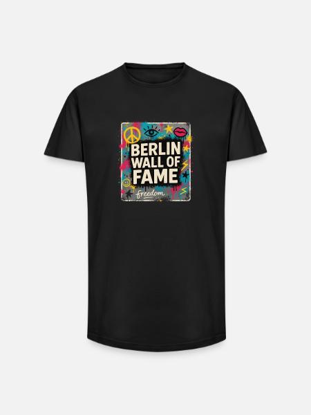Berlin Wall of Fame Street Art - Long Fit Men's T-Shirt - black