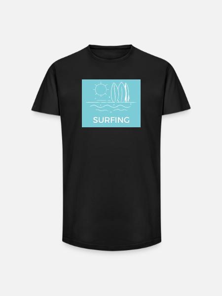 Surfing on the beach Sunny summer - Long Fit Men's T-Shirt - black