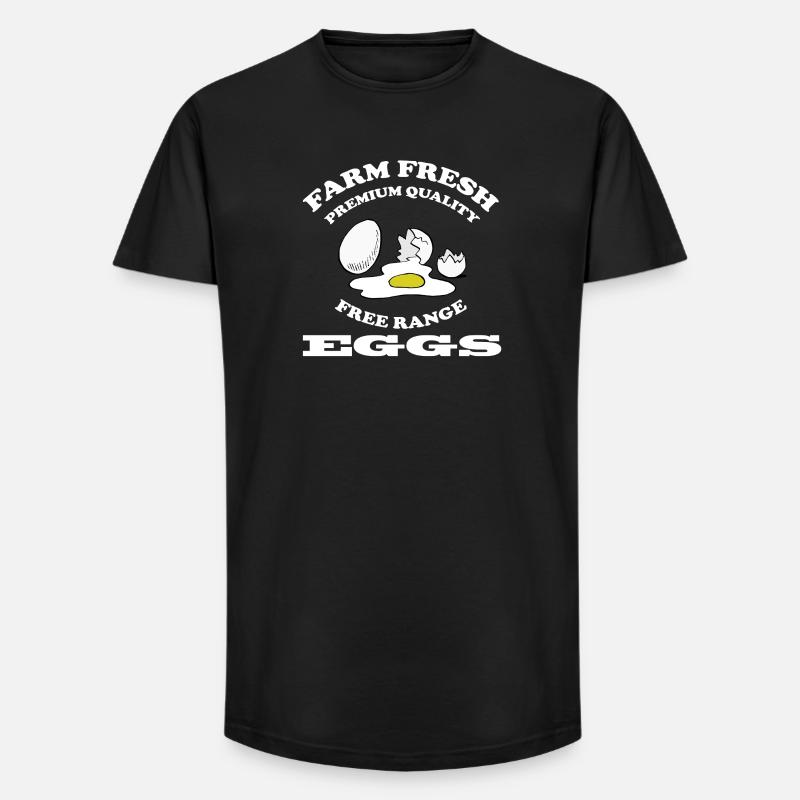 EGGS - Long Fit Männer T-Shirt - Schwarz