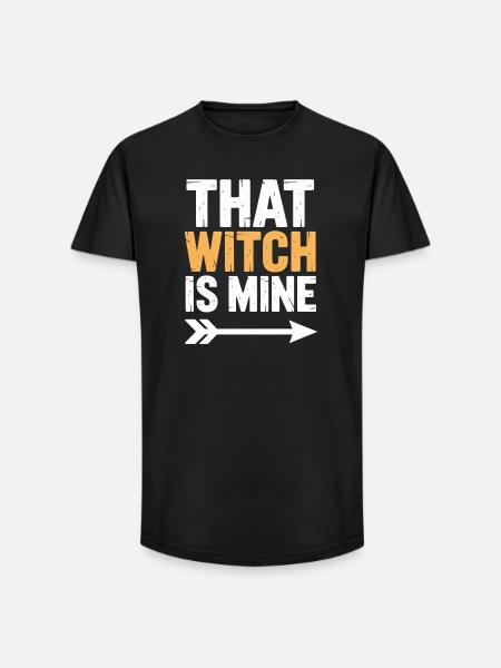 That witch is mine Halloween - Long Fit Men's T-Shirt - black