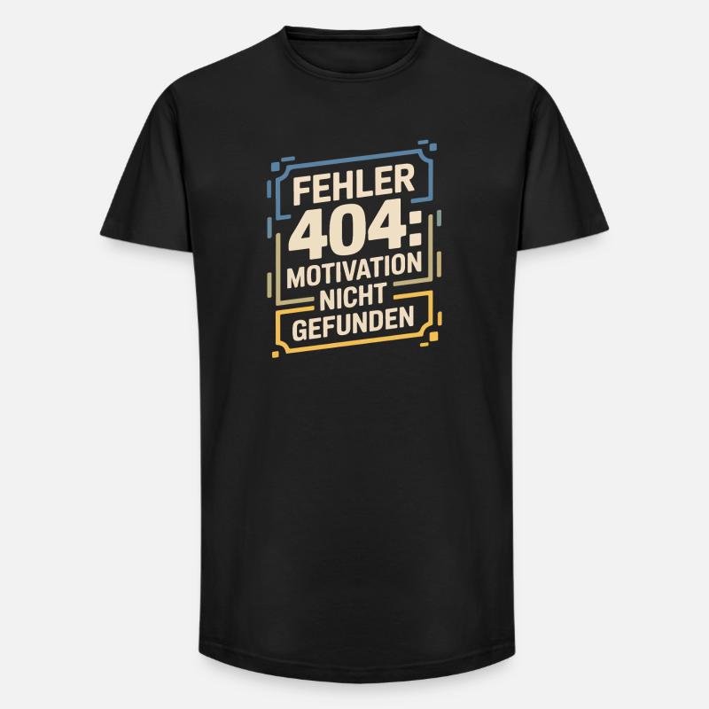 Error 404: Motivation not found - Long Fit Men's T-Shirt - black