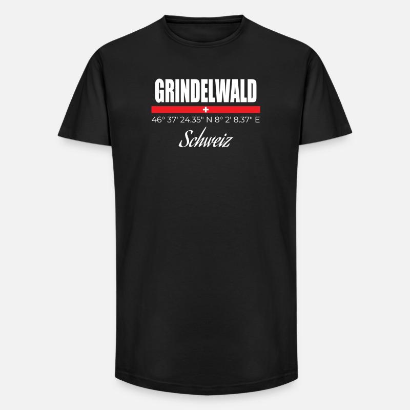 Grindelwald - Long Fit Männer T-Shirt - Schwarz
