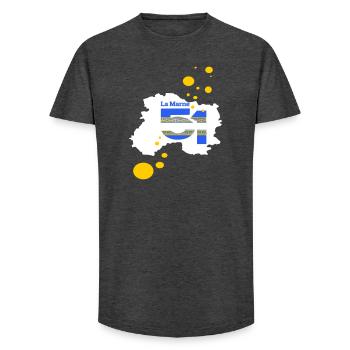 The Marne 51 - Long Fit Men's T-Shirt - charcoal grey - Front - AI Model Male 185 light (185cm)
