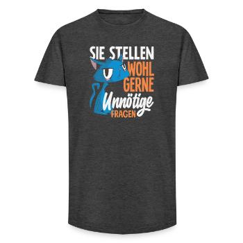 They probably like to ask unnecessary questions - Long Fit Men's T-Shirt - charcoal grey - Front - AI Model Male 185 light (185cm)
