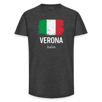 Vérone - T-shirt coupe longue homme - charbon - Devant - AI Model Male 185 light (185cm)