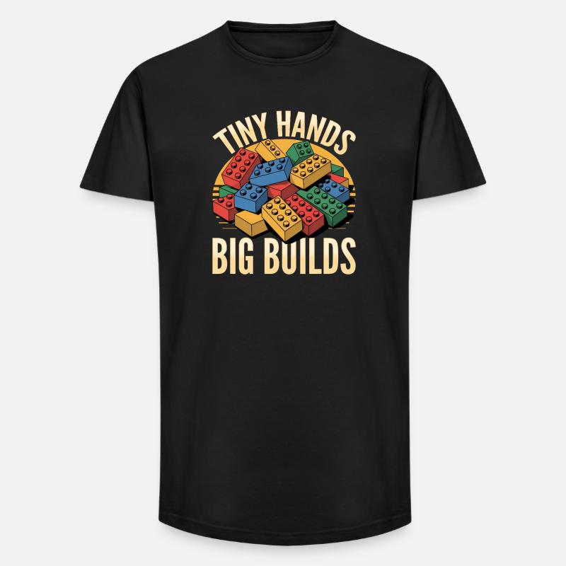 Building Blocks Kids Brick Builder - Long Fit Männer T-Shirt - Schwarz