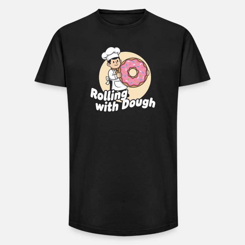 Donut Bäcker Cartoon - Long Fit Männer T-Shirt - Schwarz
