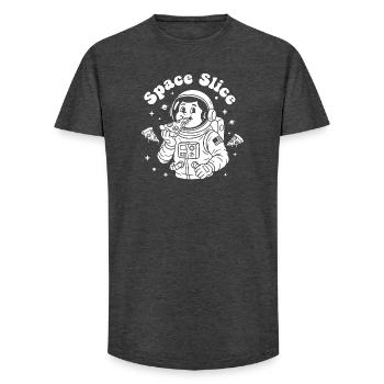 Space Slice Astronaut Pizza - Long Fit Men's T-Shirt - charcoal grey - Front - AI Model Male 185 light (185cm)