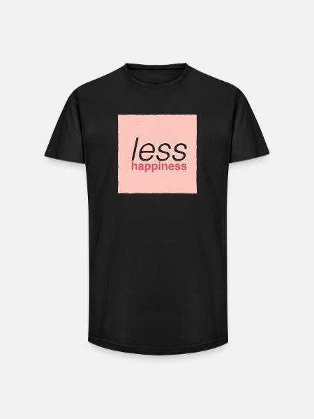 Less happiness  - T-shirt coupe longue homme - noir
