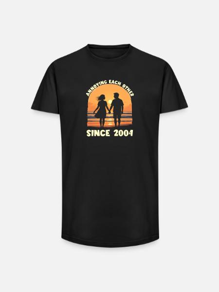 Anniversary of mutual harassment since 2004 - Long Fit Men's T-Shirt - black