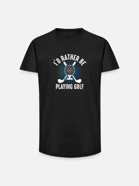 I'd rather play golf – Golfer Design - Long Fit Men's T-Shirt - black
