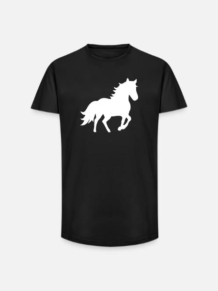 Heste Silhuetter T-shirt Gift Rider - Long fit herre T-shirt - sort