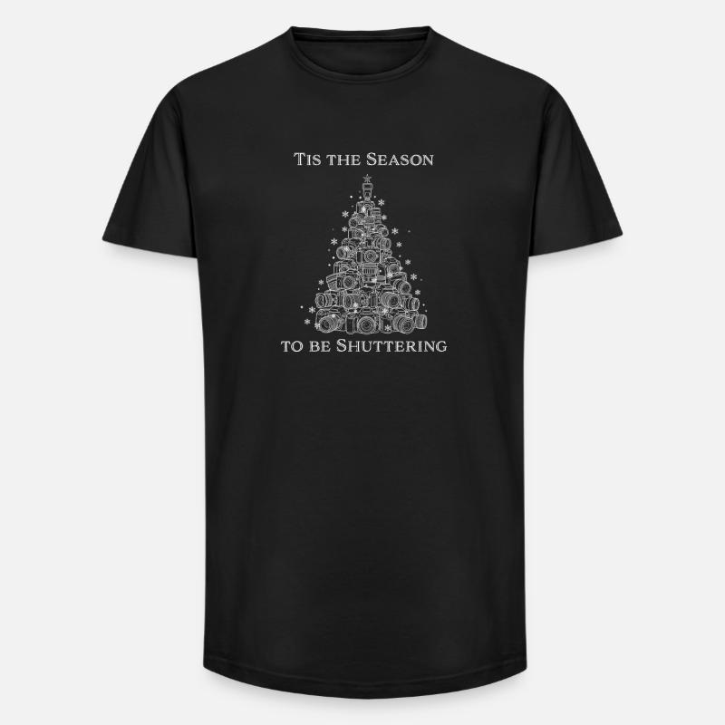 Weihnachtskamerabaum - Fotografie Geschenk - Long Fit Männer T-Shirt - Schwarz