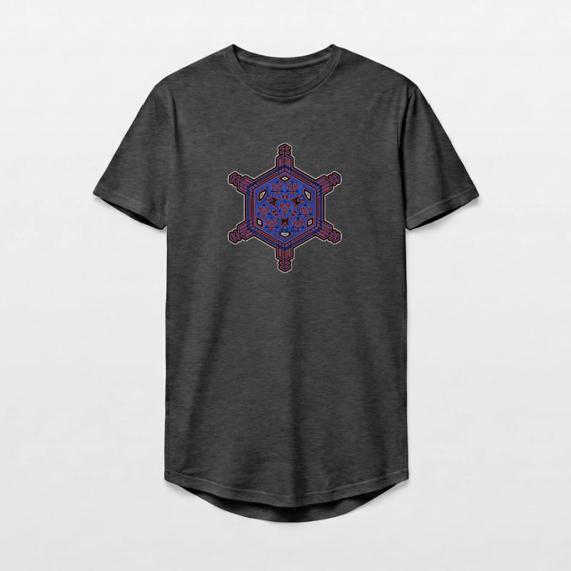 Fractal Evolution Experience Star Hexagon Pattern Long Fit Men's T-Shirt