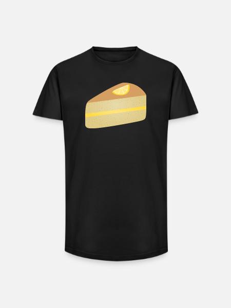 Lemon Slice Poppyseed Cake Dessert Citrus - Long Fit Men's T-Shirt - black