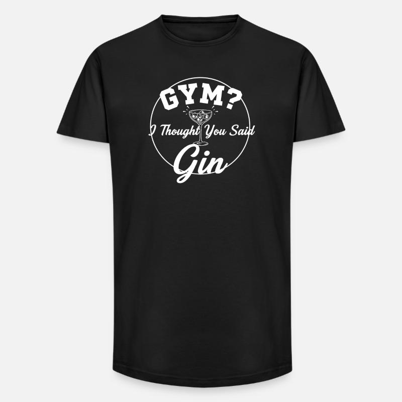 Gym oder Gin ? - Long Fit Männer T-Shirt - Schwarz