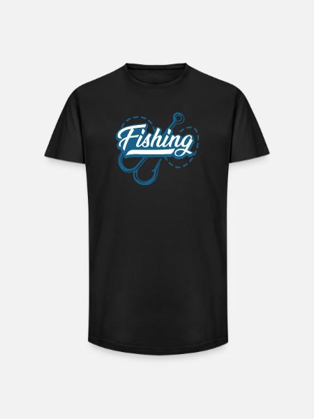 Fishing Fishing Hooks - Long Fit Men's T-Shirt - black