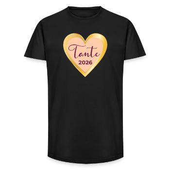 Tante 2026 Baby Herz - Long Fit Männer T-Shirt - Schwarz - Vorne - AI Model Male 185 light (185cm)