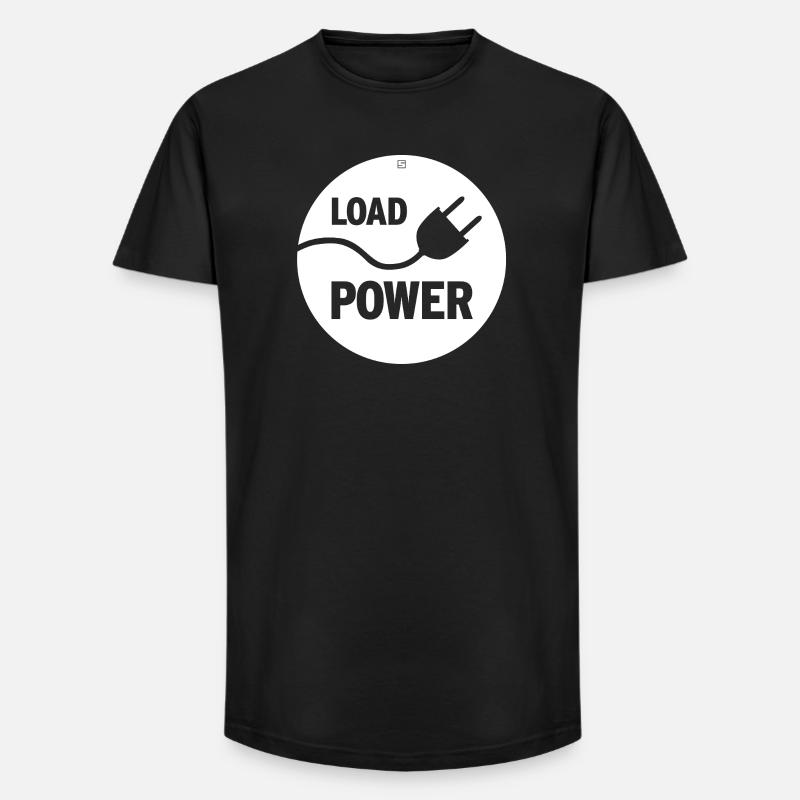 LOAD POWER - Long Fit Männer T-Shirt - Schwarz