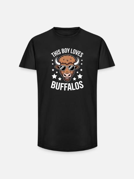 Buffalo Saying Guys Funny Buffalo Gift - Long Fit Men's T-Shirt - black