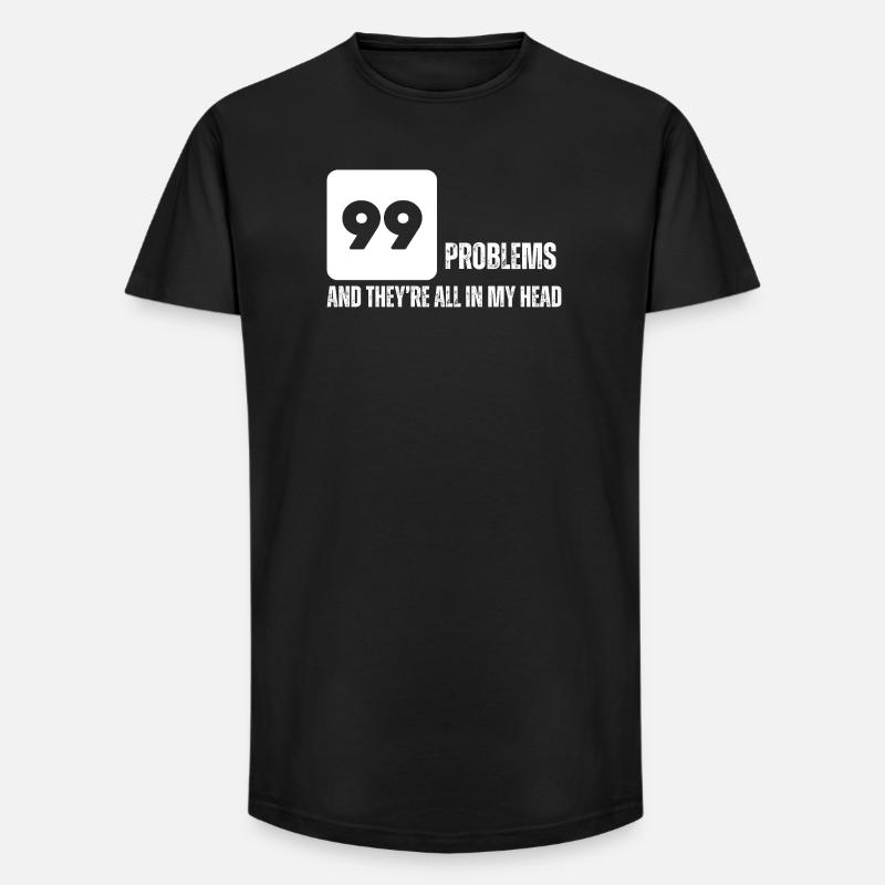 Bold Numeric Graphic Tee - Long Fit Men's T-Shirt - black