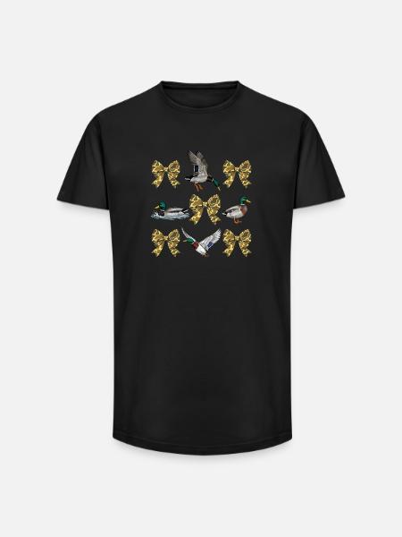 Ducks Camo Bows Waterfowl Hunting Style - Long Fit Men's T-Shirt - black