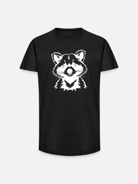 Raton laveur - T-shirt coupe longue homme - noir