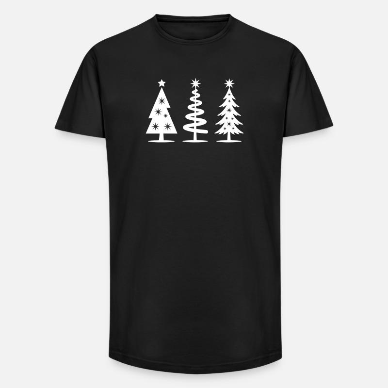 Weihnachtsbäume - Long Fit Männer T-Shirt - Schwarz