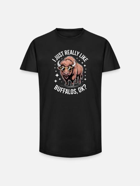 Buffalo Saying Buffalo Funny Buffalo Gift - Long Fit Men's T-Shirt - black