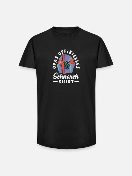 Grandpa's Official Snoring Shirt – Sloth - Long Fit Men's T-Shirt - black