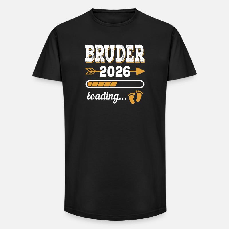 Brother 2026 Loading Siblings-to-be Gift - Long Fit Men's T-Shirt - black