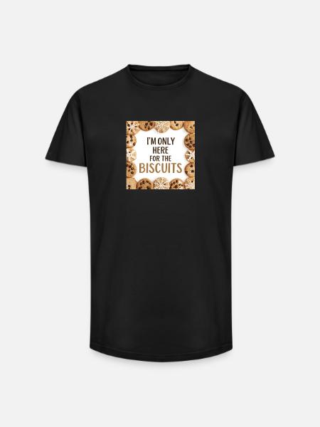 Only Here for the Biscuits - T-shirt coupe longue homme - noir
