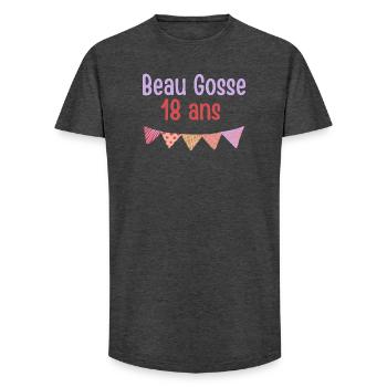 Handsome 18 years old - Long Fit Men's T-Shirt - charcoal grey - Front - AI Model Male 185 light (185cm)