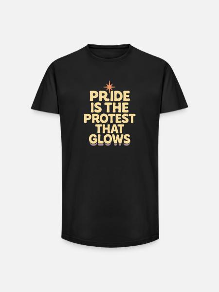 Groovy Pride Retro Égalité Queer Histoire - T-shirt coupe longue homme - noir