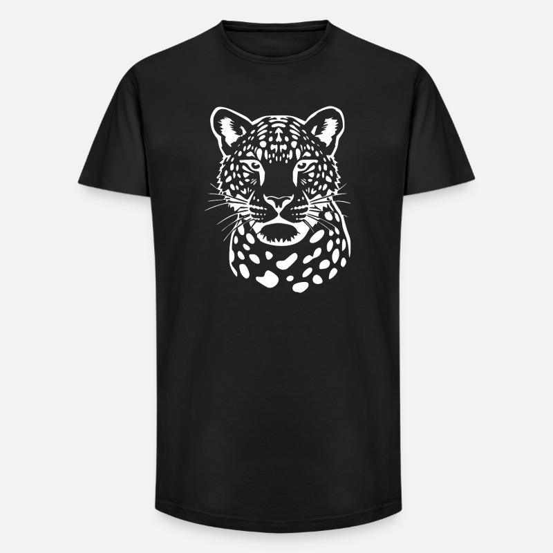 Leopard Leparden Pattern T-shirt Gift - Long Fit Men's T-Shirt - black