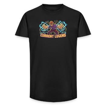 Kraftheld Elektriker Current Legend - Long Fit Männer T-Shirt - Schwarz - Vorne - AI Model Male 185 light (185cm)