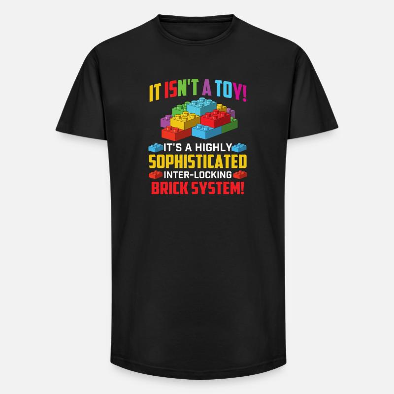 Sophisticated Interlocking Brick System Humor - Long Fit Men's T-Shirt - black