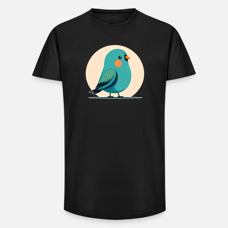 Kleiner grün-blauer Vogel - Long Fit Männer T-Shirt - Schwarz