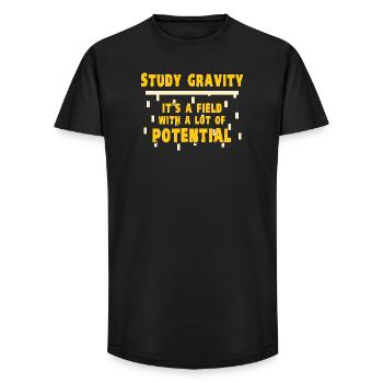 Physique Physicien Physique Étudiant en physique Professeur de physique - T-shirt coupe longue homme - noir - Devant - AI Model Male 185 light (185cm)