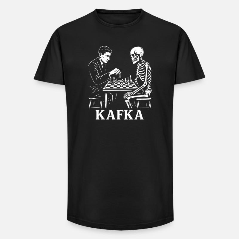 Kafka Skeleton Chess Duel - Long Fit Männer T-Shirt - Schwarz