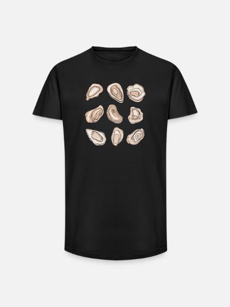 Huîtres - T-shirt coupe longue homme - noir