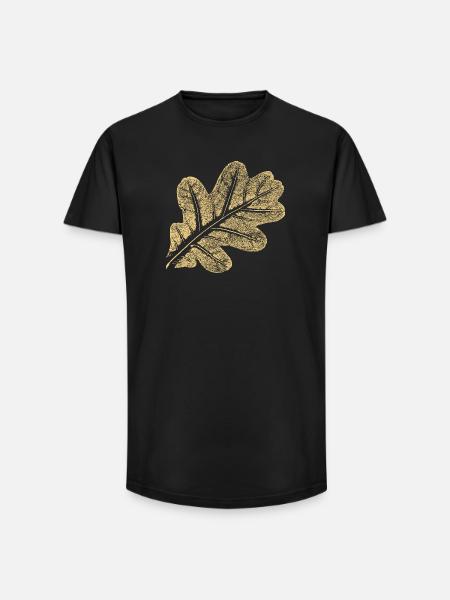 Leaf Oak / Oak Leaf - Nature Design - Long Fit Men's T-Shirt - black